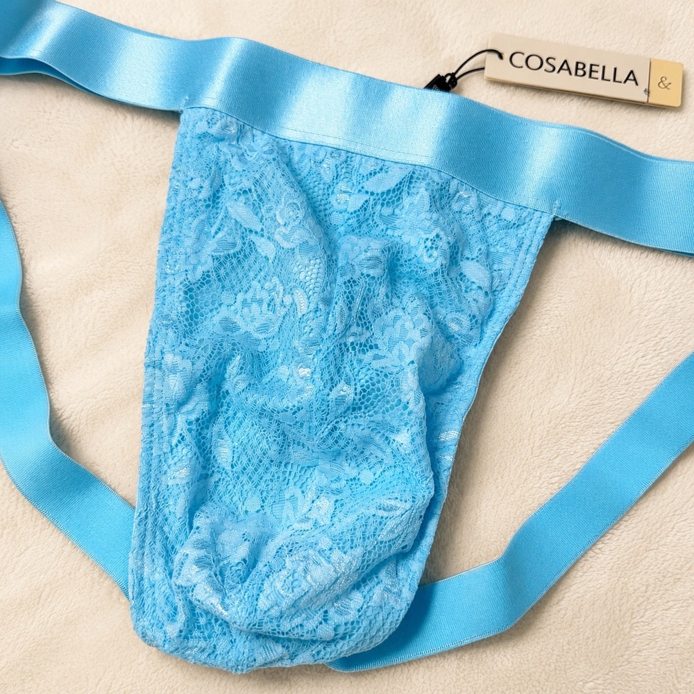COSABELLA Never Say Never Lace Jock Strap Maldives Blue Men's - Size‎ L / NWT - Picture 2 of 7